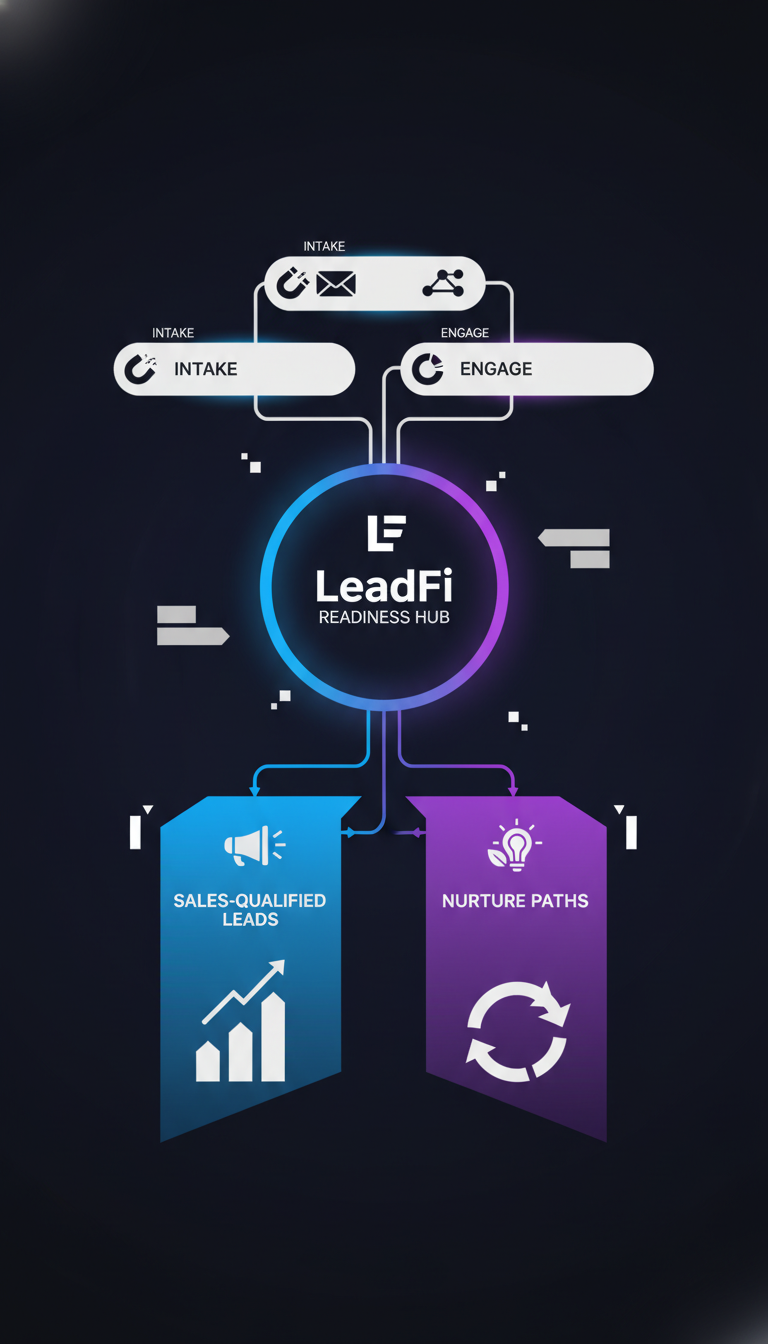 LeadFi workflow for routing sales-qualified and nurture-qualified leads